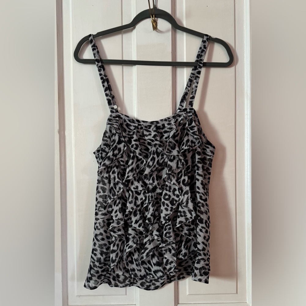 No Boundaries Gray and Black Animal Print Camisole